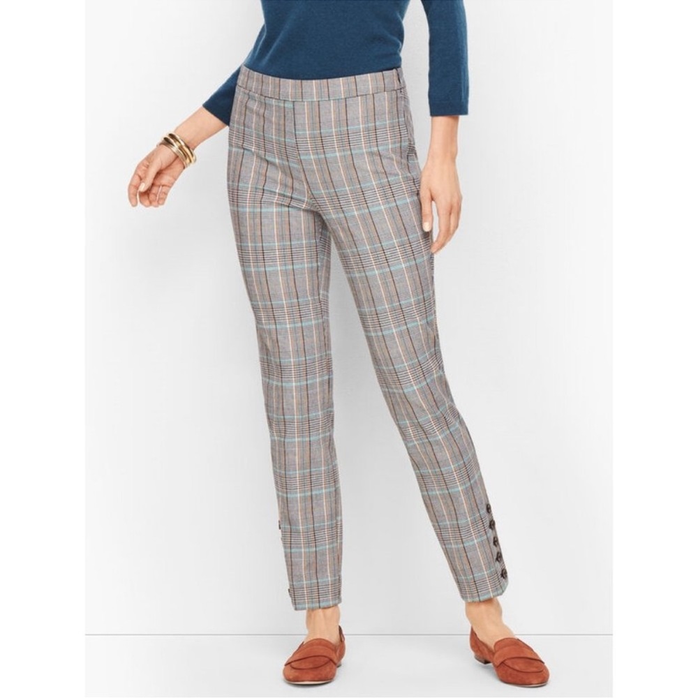 Talbot's Chatham Houndstooth Plaid Cropped Pants Size 10